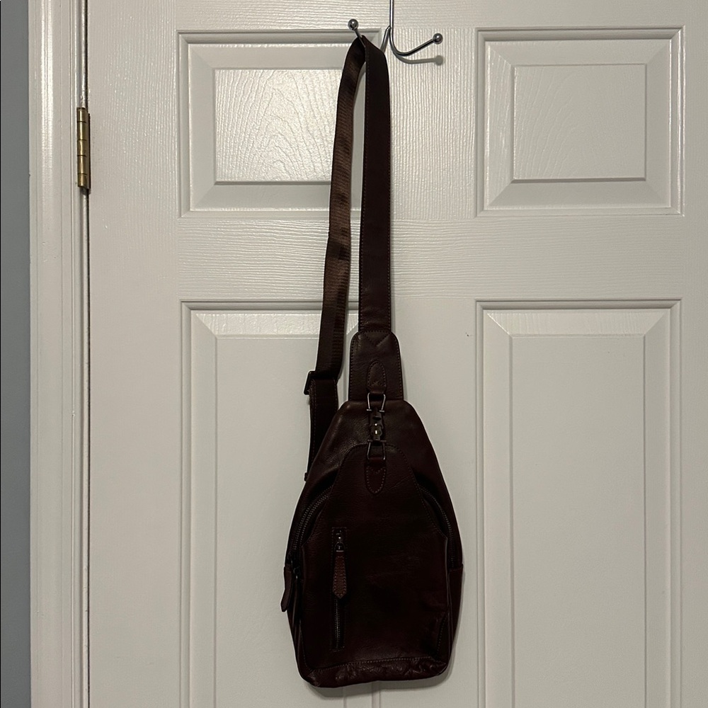 Brown Leather Sling Bag - Like New! - Picture 7 of 8